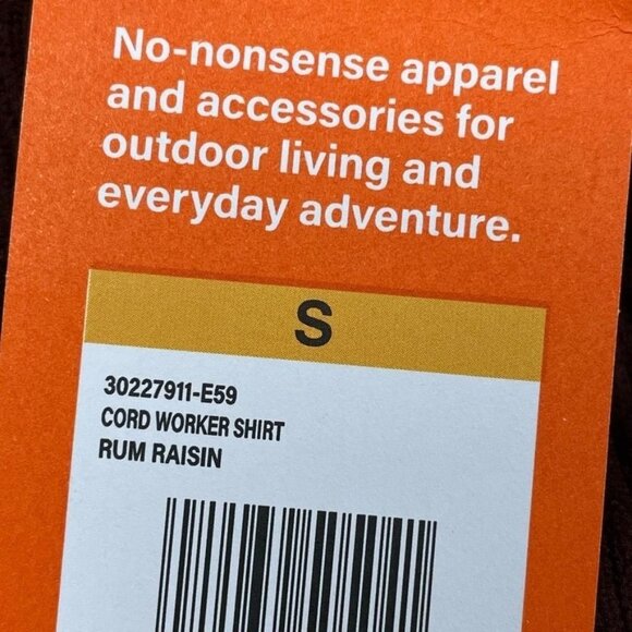 Bass Outdoor Corduroy Worker Shirt Rum Raisin Mens Small Shacket a1695 - Picture 4 of 10